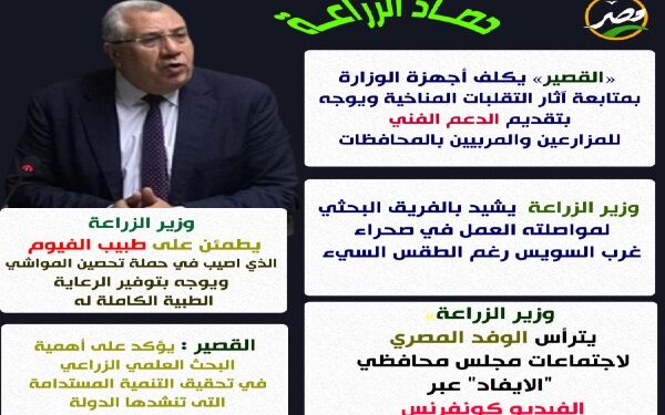 موقع "مصر الزراعية" ينشر حصاد الزراعة خلال 48 ساعة 1 موقع “مصر الزراعية” ينشر حصاد الزراعة خلال 48 ساعة