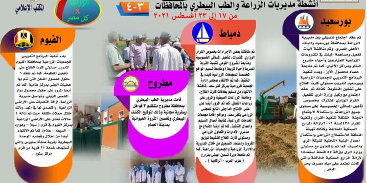 انفوجراف “الزراعة في كل مصر” العدد الثالث.. تعرف على أنشطة وجهود مديريات الزراعة والطب البيطري