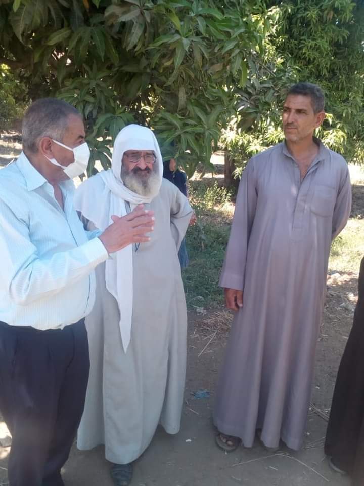 د. ربيع مصطفى وكيل زراعة الفيوم أثناء يوم حصاد الفول الصويا 