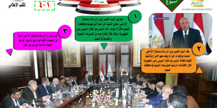 "الزراعة في أسبوع" نشرة الحصاد رقم ٧١ لأنشطة وزارة الزراعة في أسبوع 1 الزراعة في أسبوع