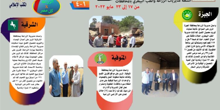 مركز المعلومات الصوتية يصدر نشرته ال42 عن أنشطة مديريات الزراعة وطب بيطري 1 مركز المعلومات الصوتية يصدر نشرته ال42 عن أنشطة مديريات الزراعة وطب بيطري