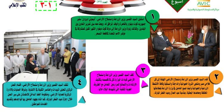 "الزراعة في أسبوع" نشرة الحصاد رقم ٨٩  لأنشطة الوزارة في الفترة من ٢٩ أبريل وحتى ٥ مايو الجاري 1 الزراعة في أسبوع