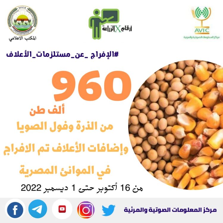 “أرقام في الزراعة”.. تعرف على كميات مستلزمات الأعلاف المفرج عنها حتى الآن