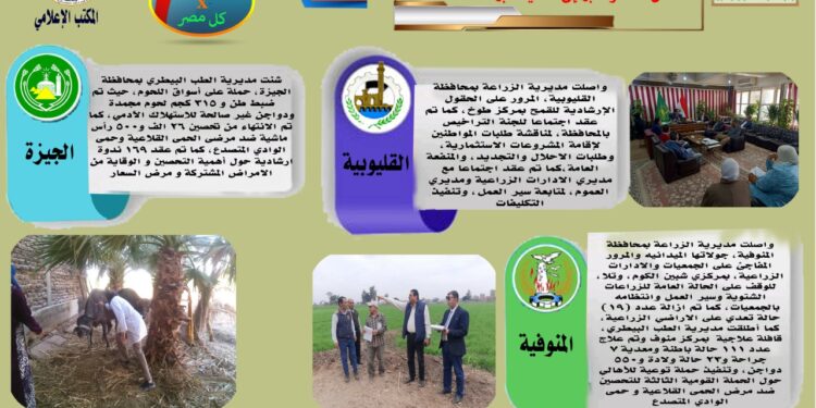 مركز المعلومات الصوتية يصدر النشرة الـ 70 عن أنشطة مديريات الزراعة والطب البيطري 1 مركز المعلومات الصوتية