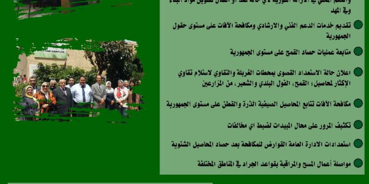 مركز المعلومات الصوتية يرصد أنشطة قطاعات الزراعة خلال إجازة عيد الفطر "انفوجراف" 1 مركز المعلومات الصوتية