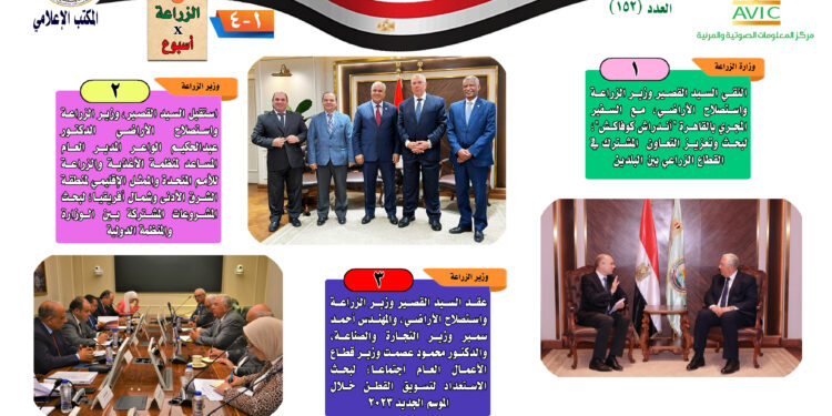 "الزراعة في أسبوع" نشرة الحصاد رقم ١٥٢ لأنشطة الوزارة في الفترة من ١٤ وحتى ٢٠ يوليو الجاري 1 الزراعة في أسبوع