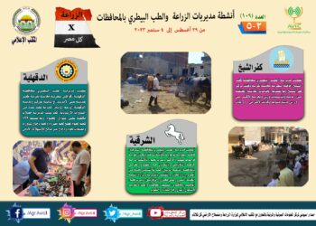 انفوجراف وفيديو| تعرف على أنشطة وجهود مديريات الزراعة والطب البيطري خلال أسبوع