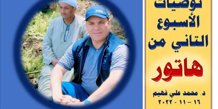 أهم التوصيات للمزارعين خلال الأسبوع الثاني من  "هاتور" 1 هاتور