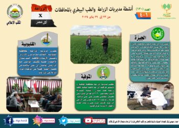 انفوجراف وفيديو| تعرف على أنشطة وجهود مديريات الزراعة والطب البيطري خلال أسبوع