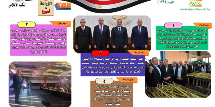 "الزراعة في أسبوع" نشرة الحصاد رقم ١٧٩ لأنشطة الوزارة في الفترة من ١٩ وحتى ٢٥ يناير الجاري 1 الزراعة في أسبوع