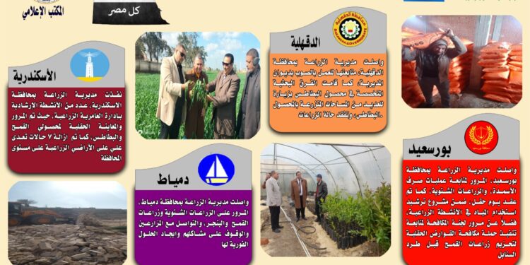 انفوجراف وفيديو| تعرف على أنشطة وجهود مديريات الزراعة والطب البيطري خلال أسبوع 1 انفوجراف وفيديو| تعرف على أنشطة وجهود مديريات الزراعة والطب البيطري خلال أسبوع