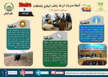 انفوجراف وفيديو| تعرف على أنشطة وجهود مديريات الزراعة والطب البيطري خلال أسبوع