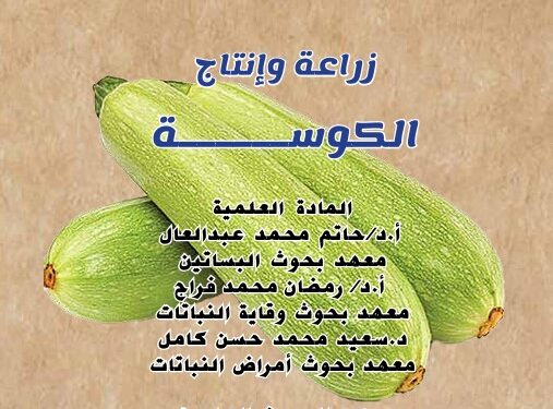 زراعة وإنتاج الكوسة .. نشرة إرشادية (pdf) 1 زراعة وإنتاج الكوسة