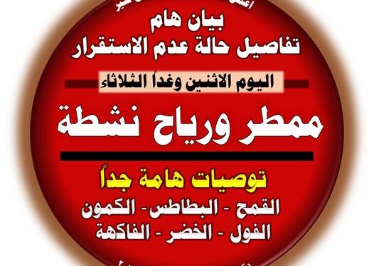 الدكتور محمد فهيم يحذر من الطقس السيىء .. و7توصيات يجب اتباعها للزراعات 1 إرشادات الطقس السيىء