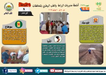 انفوجراف وفيديو| تعرف على أنشطة وجهود مديريات الزراعة والطب البيطري خلال أسبوع