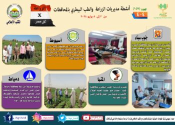 انفوجراف وفيديو| تعرف على أنشطة وجهود مديريات الزراعة والطب البيطري خلال أسبوع