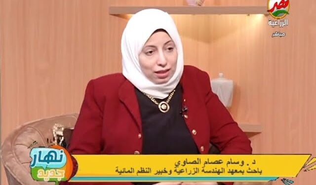 تزيد الإنتاج 10 أضعاف ..الدكتورة وسام الصاوي:  الزراعة المائية تأمن العلف الطازج على مدار العام بتكلفة منخفضة لمربي "المواشي" 1 الدكتورة وسام عصام الصاوى باحث بمعهد الهندسة الزراعية