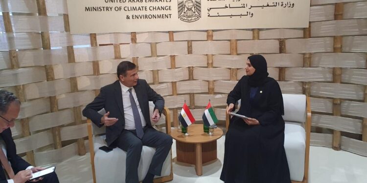 "فاروق" يبحث مع وزيرة التغيرات المناخية الإماراتية تعزيز التعاون في مجال الاستثمار الزراعي 1 فاروق