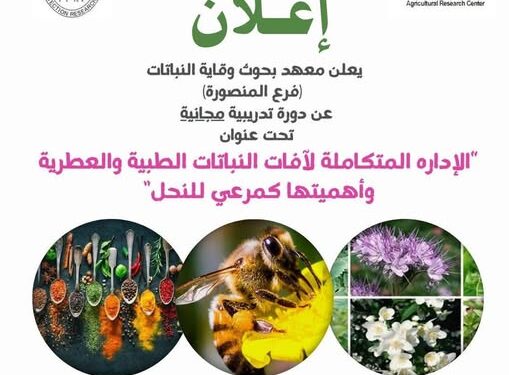 "إدارة آفات النباتات الطبية" دورة تدريبية بوقاية النباتات 1 وقاية النباتات