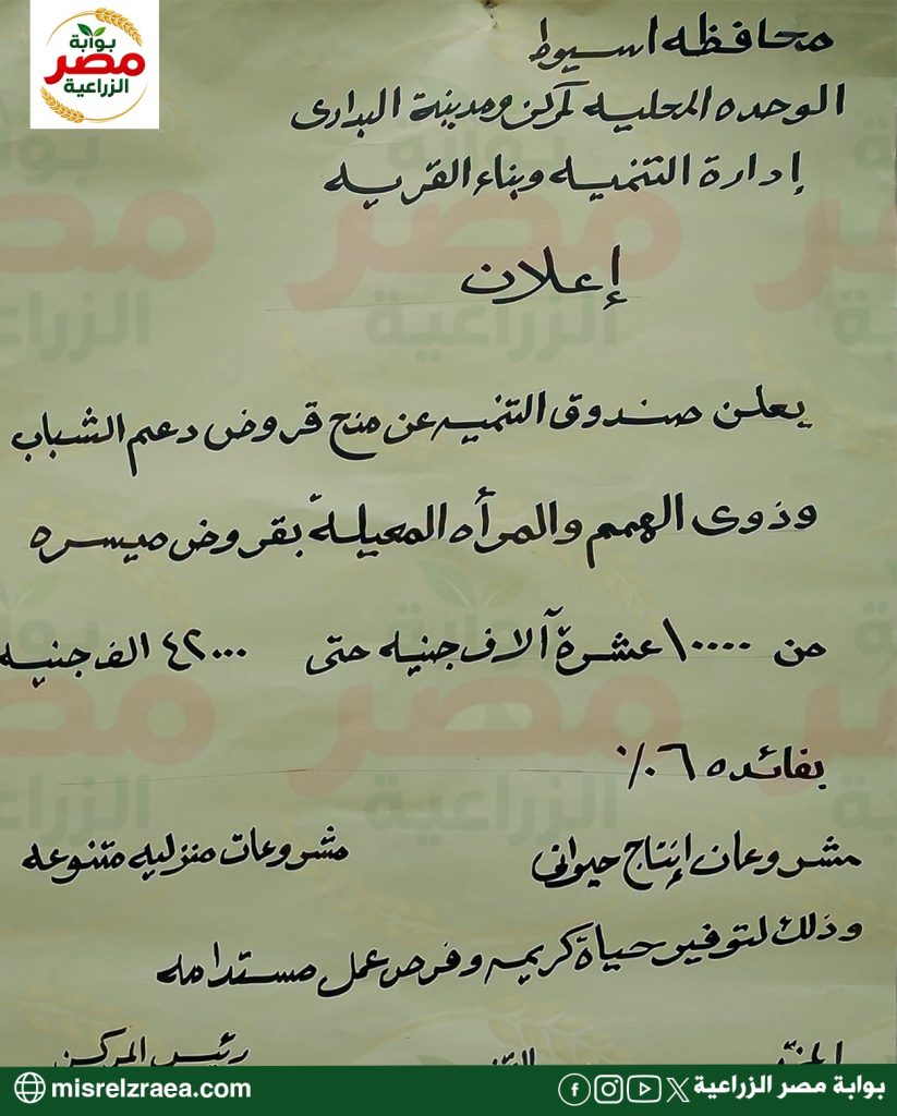 بفائدة 6 %.. قروض مشروعات الإنتاج الحيواني والمشروعات المنزلية 12 مشروعات الإنتاج الحيواني